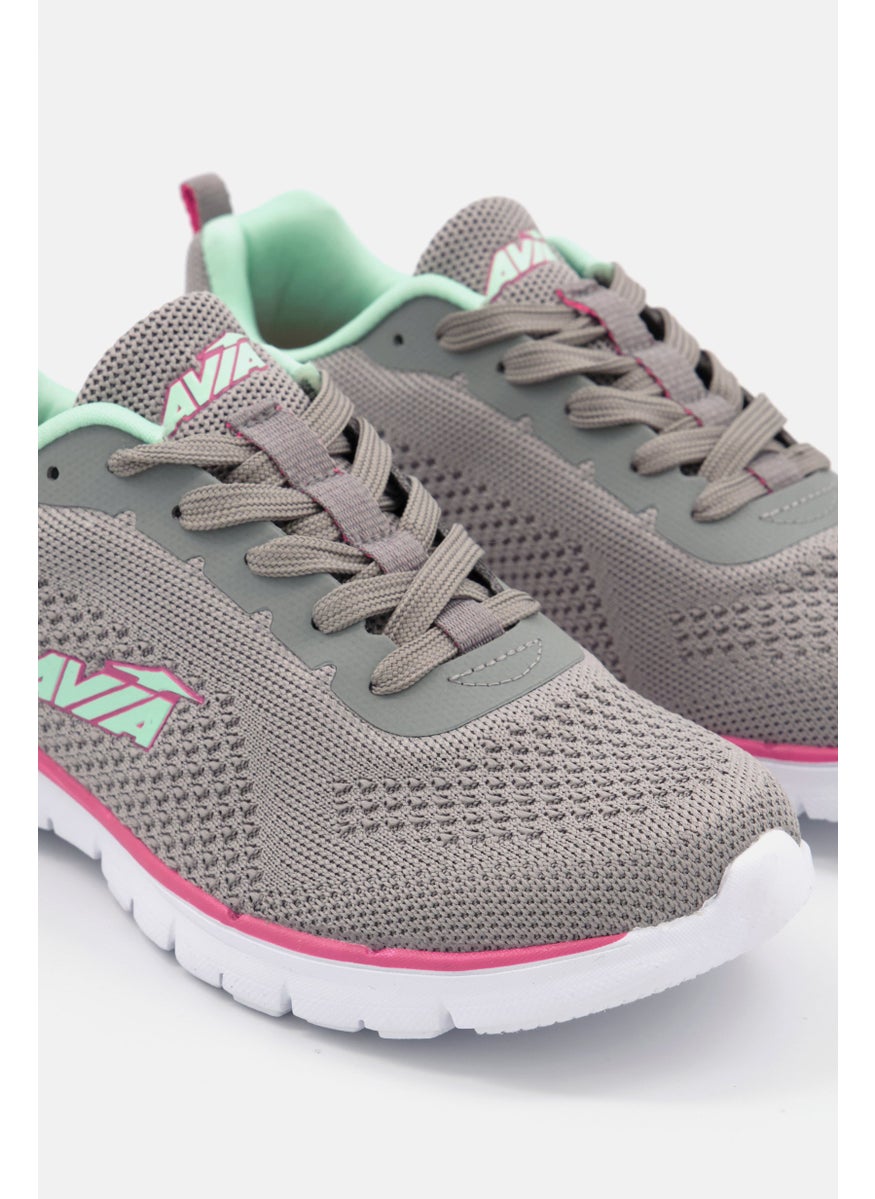 Avia - Women Avi-Dive Lace Up Sport Shoes, Grey/Turquoise/Pink - Image 1