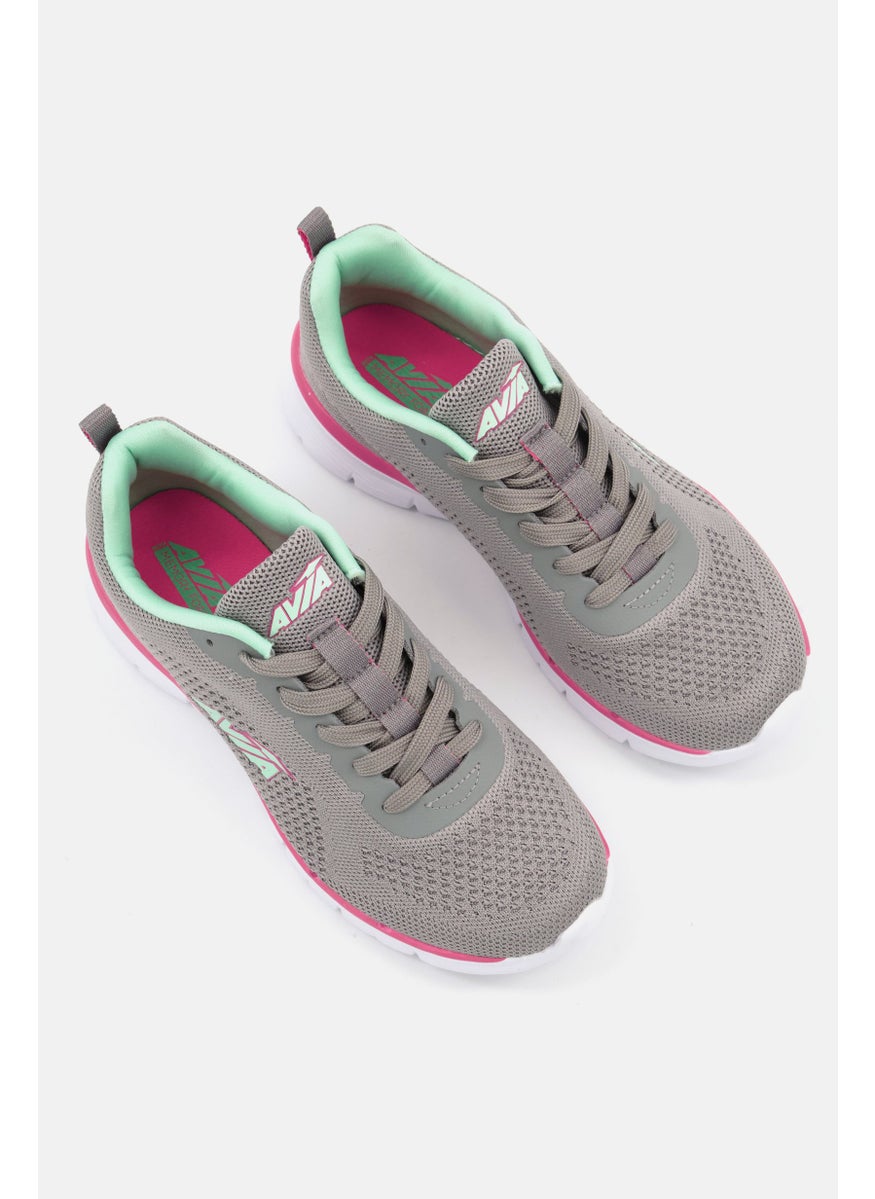 Avia - Women Avi-Dive Lace Up Sport Shoes, Grey/Turquoise/Pink - Image 1
