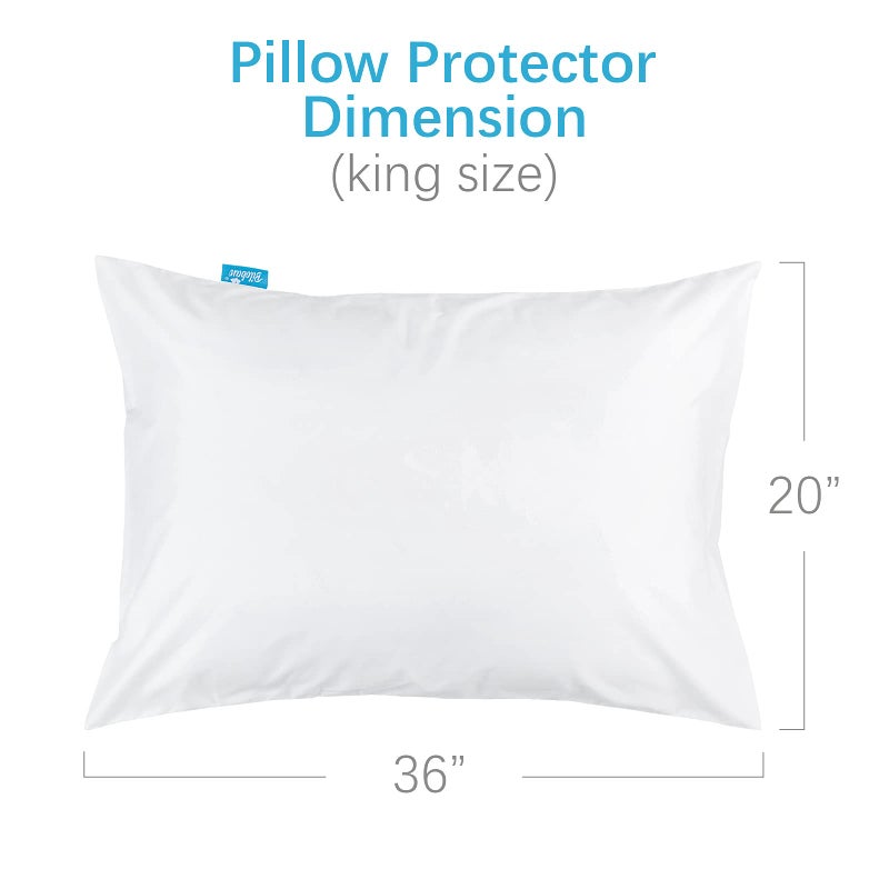 Biloban King Pillow Protector 2 Pack Noiseless & Waterproof King Pillow Cases Set of 2 for King Size Pillows Silk Soft & Breathable Pillow Protectors with Zipper King Size Machine Washable - Image 5