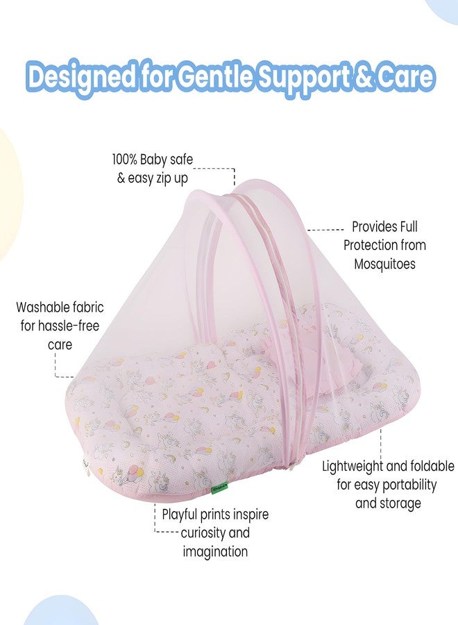 Nuluv Baby Mosquito Net Set, Foldable and Breathable Net, Zip Closure, Full Protection from Mosquitoes and Insects, 100% Cotton, Lightweight and Portable, for Babies up to 9 Months, Unicorn Design - Image 3