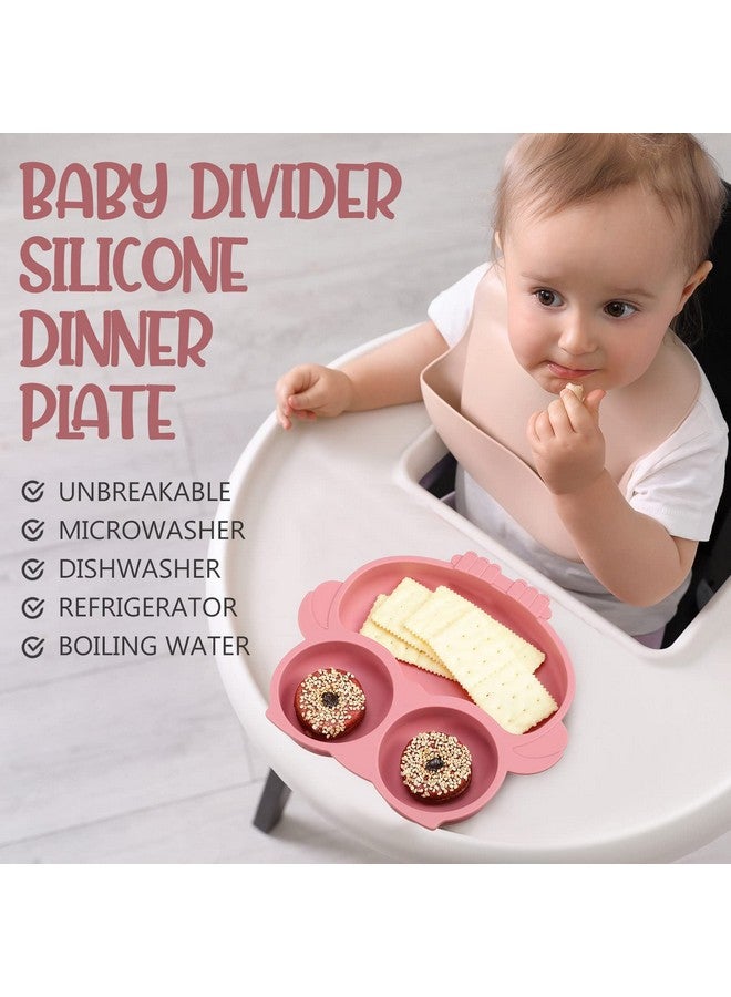 Maxdot 4 Pcs Silicone Baby Plates Toddler Suction Plates Divided Baby Dishes Cute Animal Kids Plates For Toddlers Baby Feeding Eating Supplies Microwave And Dishwasher Safe 4 Designs - Image 4