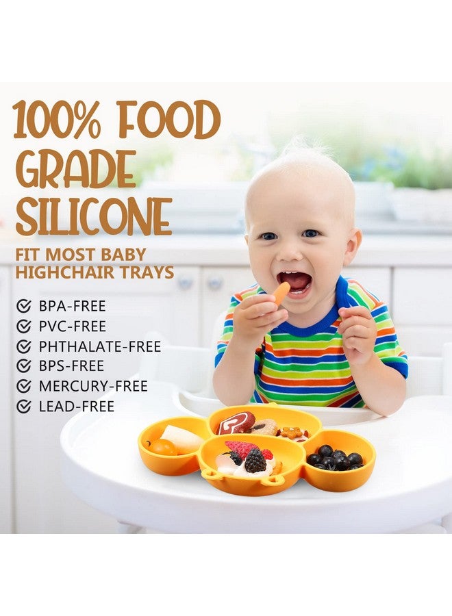 Maxdot 4 Pcs Silicone Baby Plates Toddler Suction Plates Divided Baby Dishes Cute Animal Kids Plates For Toddlers Baby Feeding Eating Supplies Microwave And Dishwasher Safe 4 Designs - Image 5