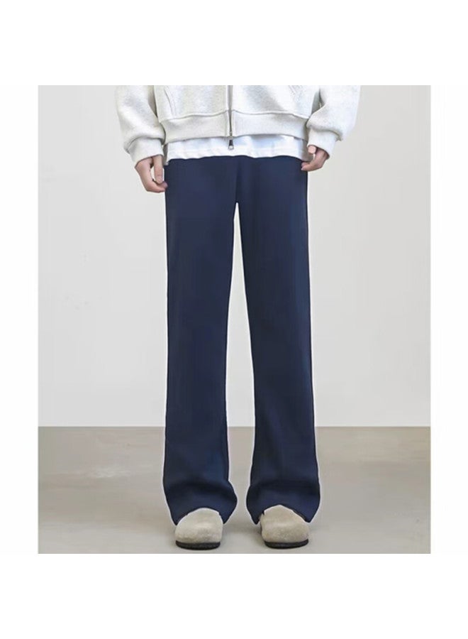 Dingfengbaoluo American Style Curved Blade Casual Pants Men Autumn Flared Trendy Straight Loose Sports Sweatpants Yuo10 Black 3XL - Image 3
