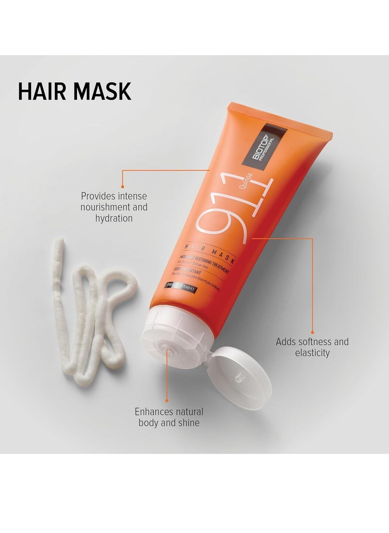 Biotop Professional - Biotop Professional 911 Quinoa Hair Mask - Repairing Hair Mask Treatment For Dry or Extremely Damaged Strands - Color Safe & Cruelty Free Hair Care - (18.6oz/550ml) - Image 1