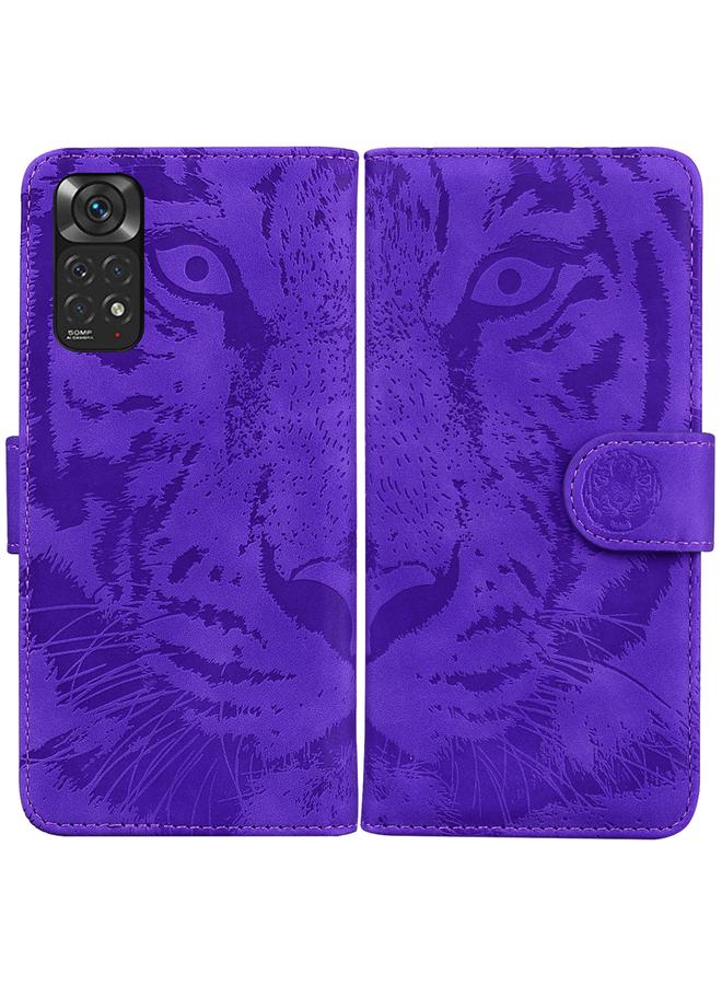 The Bros Case For Xiaomi Redmi Note 11 Overseas Version / Redmi Note 11S Tiger Embossing Pattern Horizontal Flip Leather Phone Case