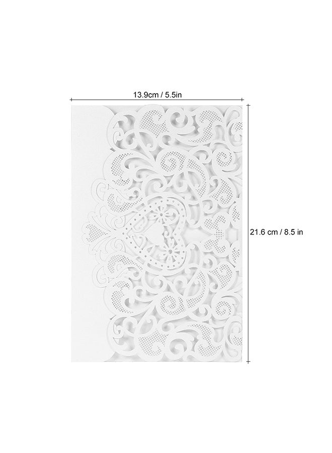 10-Piece Pearl Paper Heart Pattern Wedding Card Set D1206 197cm - Image 3