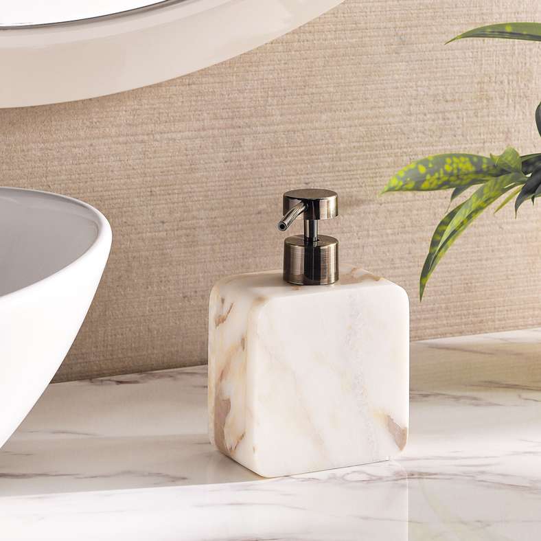 Pan Home Beige Marble Soap Dispenser for Home