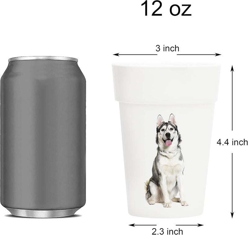 Youngever 18 Pack 12 Ounce Plastic Kids Juice Tumblers, Unbreakable Drinking Glasses, Plastic Cups, Reusable | Stackable | NO BPA | Top-rack Dishwasher Safe (Dog Theme) - Image 2
