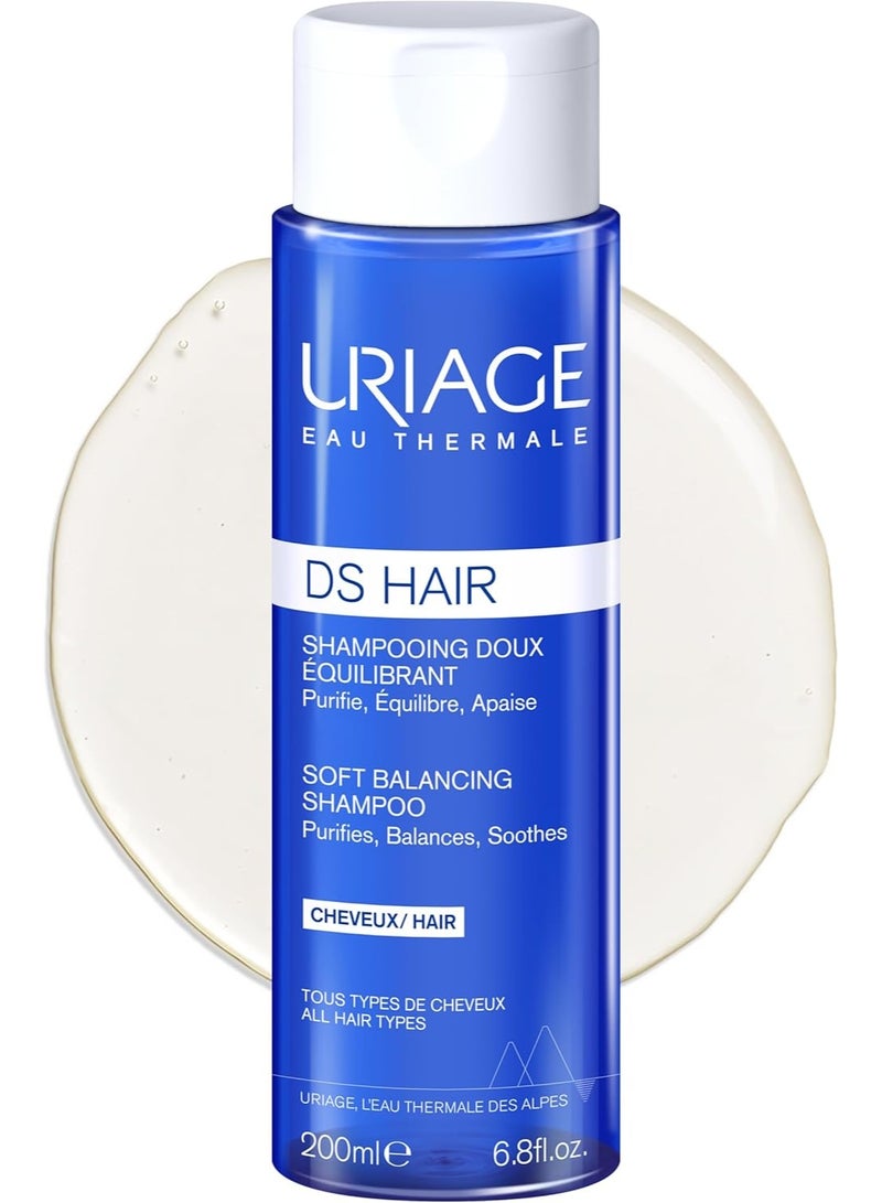 Uriage DS Hair Shampoo, Moderate Dandruff, Lactic Acid & Piroctone Olamine, Relieves Itch & Flakes, Regulates Sebum, Daily Use, Dermatologist Tested, 200ml - Image 1