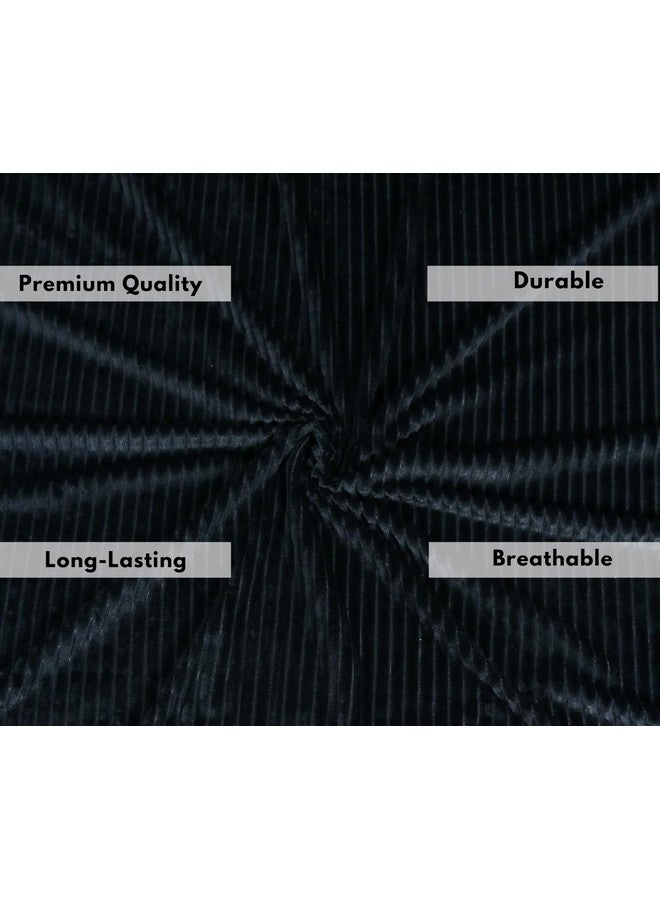 RD TREND 190 GSM Flannel Warm bedsheets for Winter Single Flat Size (60x90 Inches) with 1 Pillow Cover Size (18x28 Inches) Color- Black Pattern-Striped - Image 3