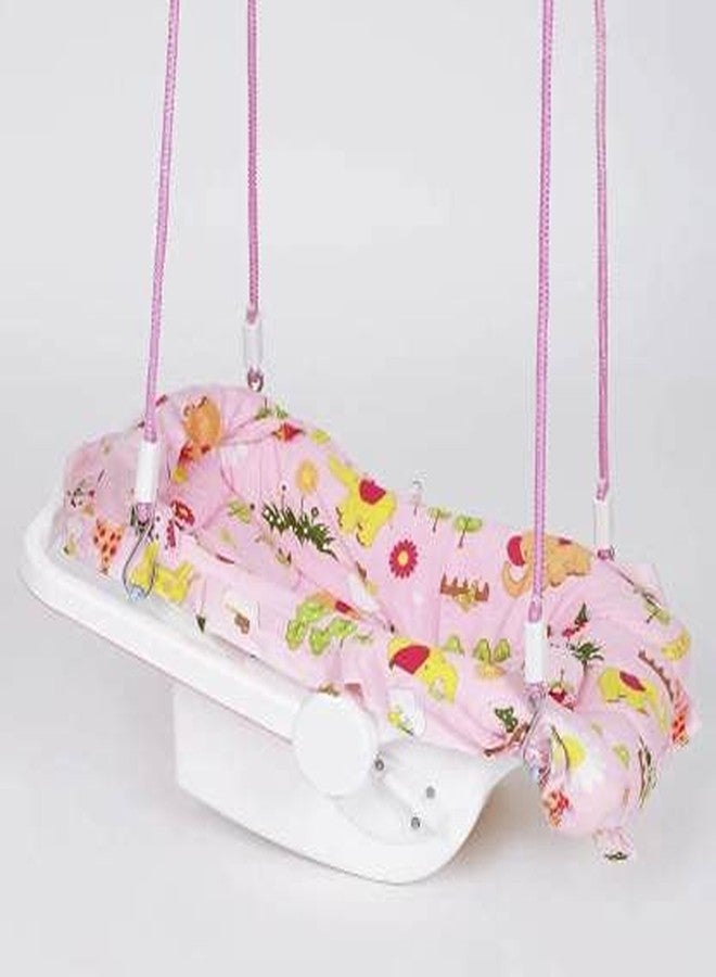 Maanit Multipurpose (10 in 1) Pink Baby Carry cot with Mosquito net and Sun Shade Rocker and Bouncer (Pink) - Image 5
