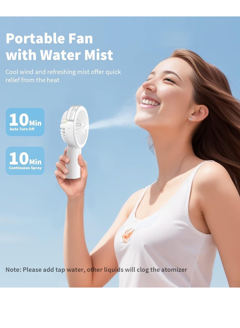 general Misting Fan Portable Handheld Fan, 4000mAh Hand Held Mist Fan Rechargeable Power Bank, 90° Adjustable Small Mister Fan, Personal Cooling Water Spray Fan - Image 2