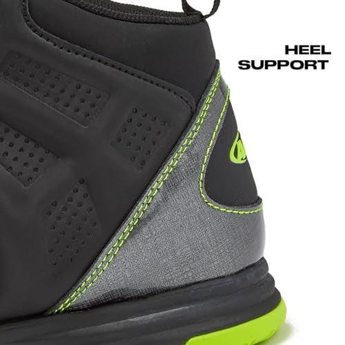 AND1 Showout Girls & Boys Basketball Shoes Kids, Boys High Top Sneakers- Dark Grey/Black/Light Green, 5 Big Kid - Image 3