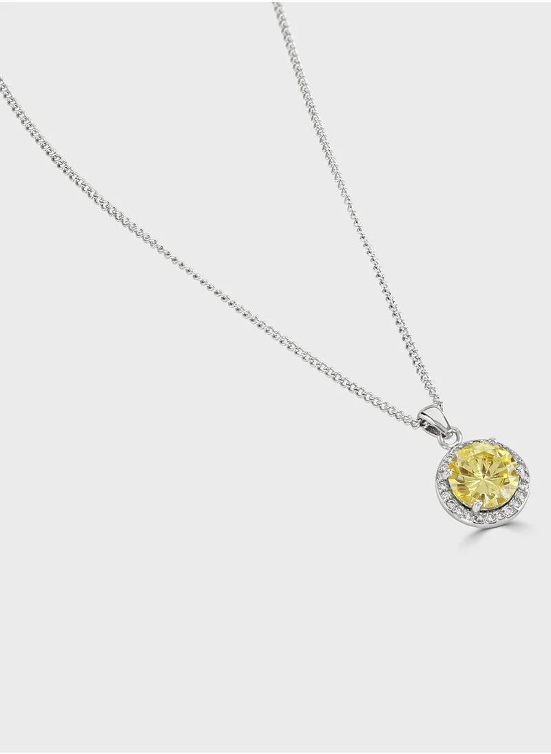BUCKLEY LONDON Canary Halo Solitaire Pendant