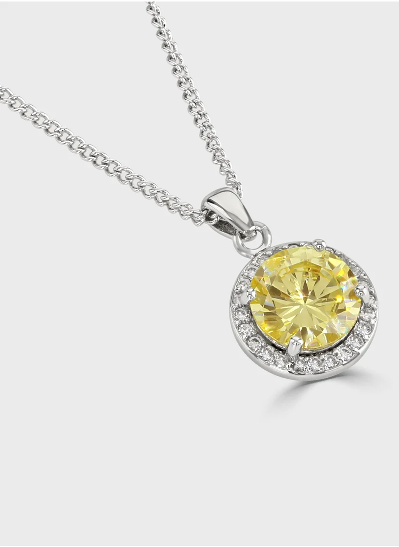 BUCKLEY LONDON Canary Halo Solitaire Pendant