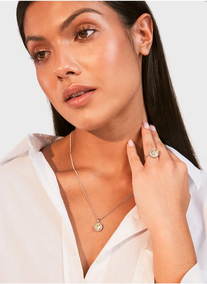 BUCKLEY LONDON Canary Halo Solitaire Pendant