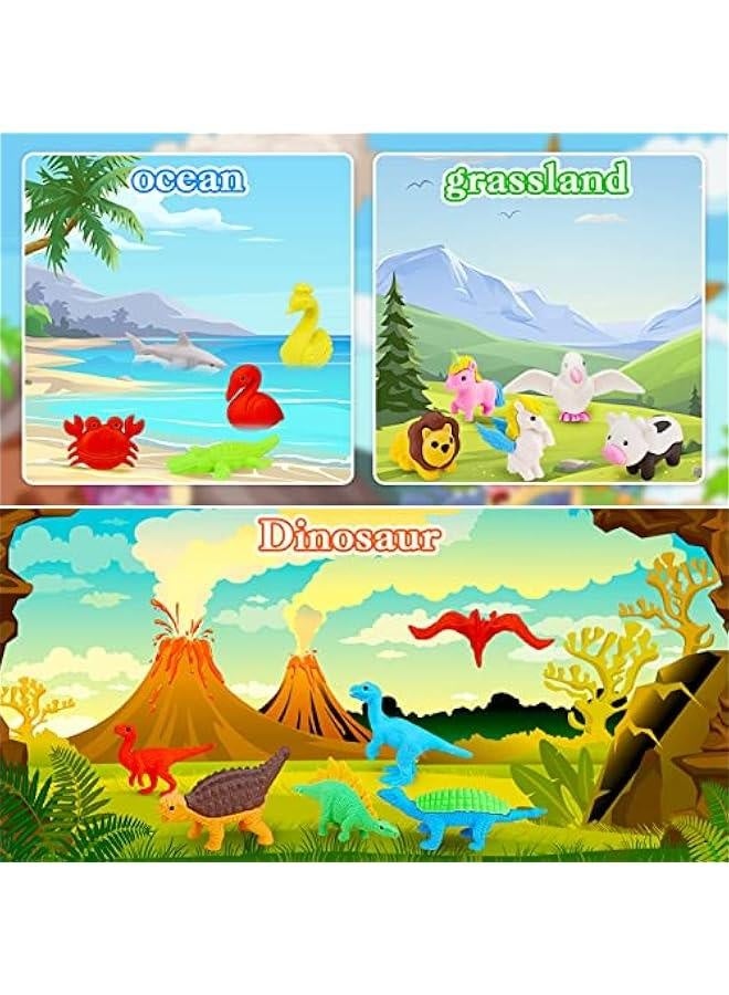 Generic 90Pcs Animal Erasers Desk Pets for Kids Puzzle Erasers for Classroom Rewards Prizes Take Apart Bulk Pencil Erasers Desk Buddies Treasure Box Game Gifts Party Favors ’s Day Gifts  - Image 3