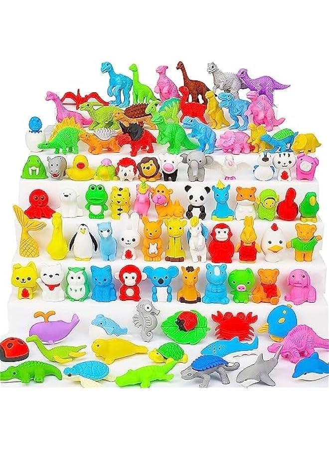 Generic 90Pcs Animal Erasers Desk Pets for Kids Puzzle Erasers for Classroom Rewards Prizes Take Apart Bulk Pencil Erasers Desk Buddies Treasure Box Game Gifts Party Favors ’s Day Gifts  - Image 1