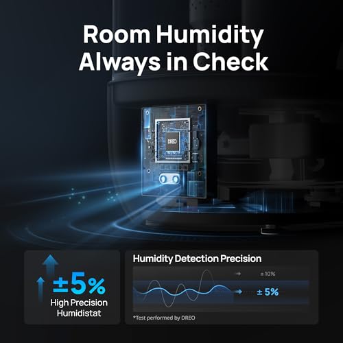 Dreo 6L Top Fill Humidifiers for Bedroom, 60H Runtime Supersized Cool Mist Humidifier for Large Room, 28 dB Quiet Baby Air Humidifiers for Nursery, Plants, Indoor, Night Light, LED Display, Ultrasonic - Image 2