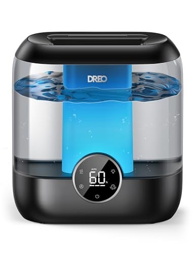 Dreo 6L Top Fill Humidifiers for Bedroom, 60H Runtime Supersized Cool Mist Humidifier for Large Room, 28 dB Quiet Baby Air Humidifiers for Nursery, Plants, Indoor, Night Light, LED Display, Ultrasonic - Image 1