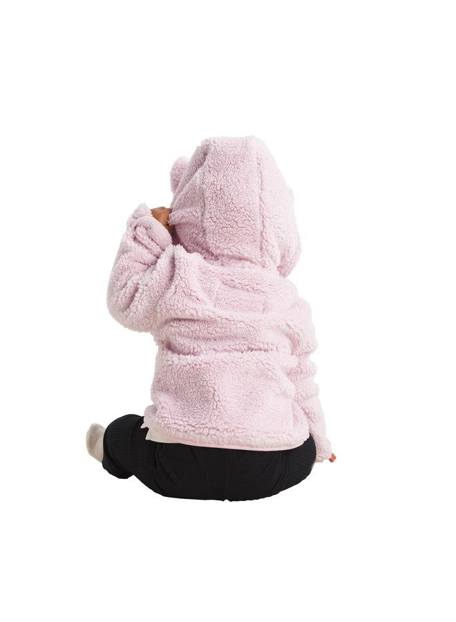 The North Face Baby Campshire Full Zip Hoodie | Cozy Fleece Winter Jacket for Toddlers, Built In Mittens & Attached Hood with Bear Ears, Pale Blossom, 12 Months - Image 2