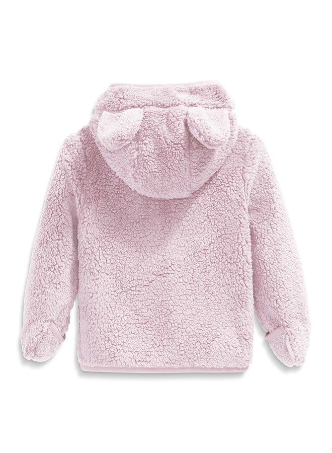 The North Face Baby Campshire Full Zip Hoodie | Cozy Fleece Winter Jacket for Toddlers, Built In Mittens & Attached Hood with Bear Ears, Pale Blossom, 12 Months - Image 3