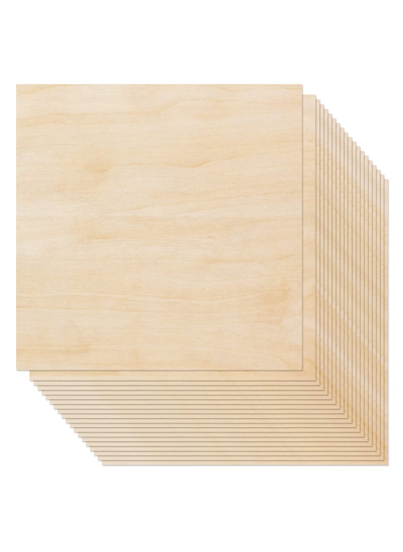 YEXEXINM 20 Pack Basswood Sheets for Crafts  12 x 12 x 116 Inch  Wood Sheets Plywood Sheets with Smooth Surfaces  Crafts Wood Perfect for Architectural Models Laser Cutting Sawing 