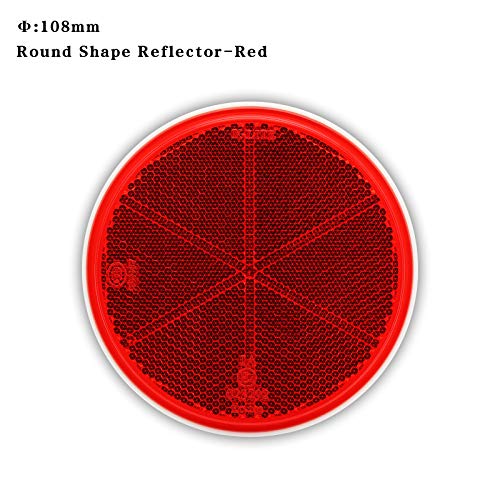 MFC PRO 2Pcs 4.2 Inch Round Warning Reflectors for Car Truck Bike Boat Dock Trailer Van Lorry Bus Caravan (Red, 108MM / Screw Mount) - Image 2