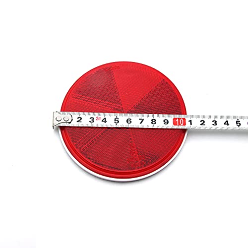 MFC PRO 2Pcs 4.2 Inch Round Warning Reflectors for Car Truck Bike Boat Dock Trailer Van Lorry Bus Caravan (Red, 108MM / Screw Mount) - Image 3