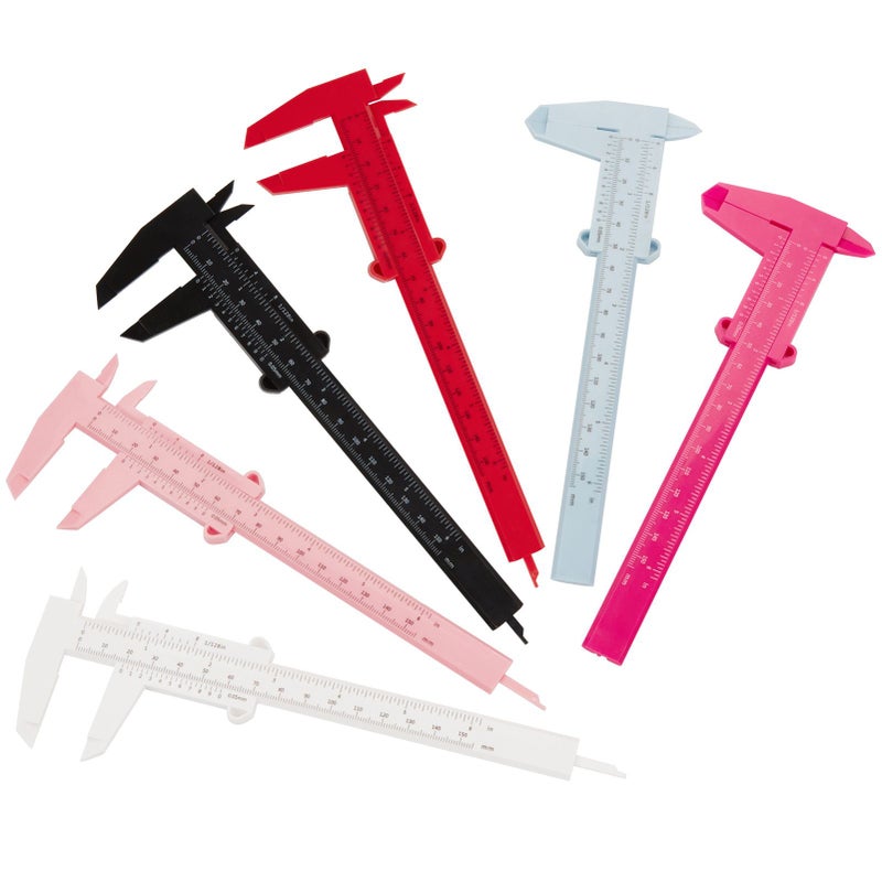 6 Pcs Plastic Vernier Caliper Measuring Ruler 0 To 150 Mm Mini Student Tool Random Color - Image 2