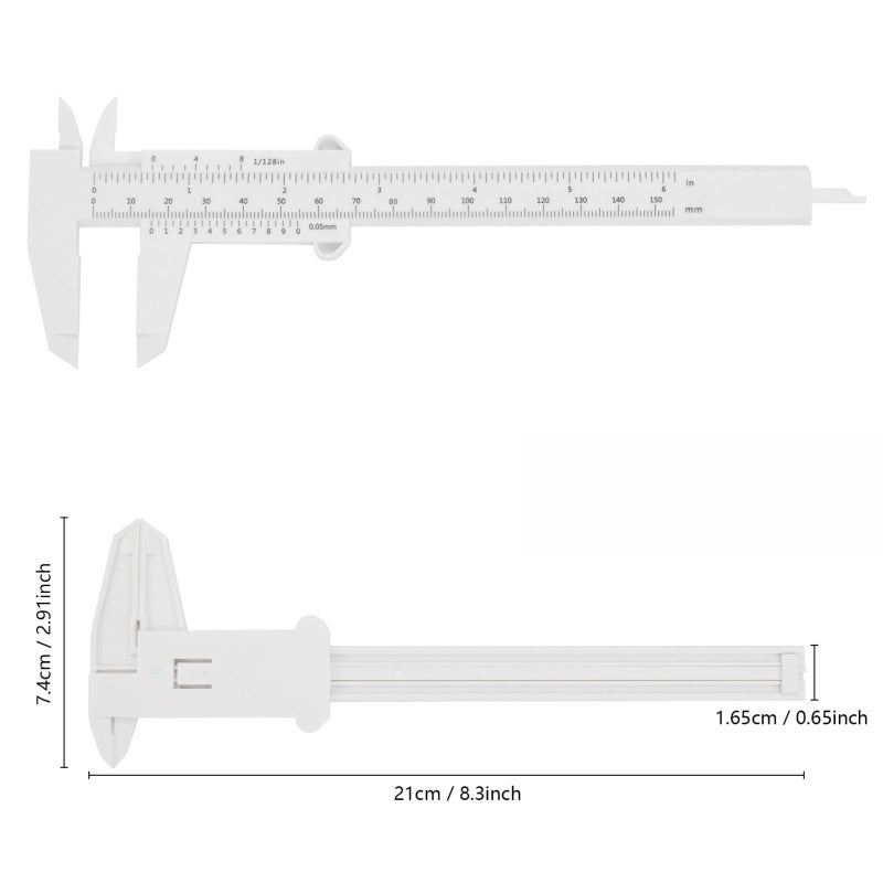 6 Pcs Plastic Vernier Caliper Measuring Ruler 0 To 150 Mm Mini Student Tool Random Color - Image 3