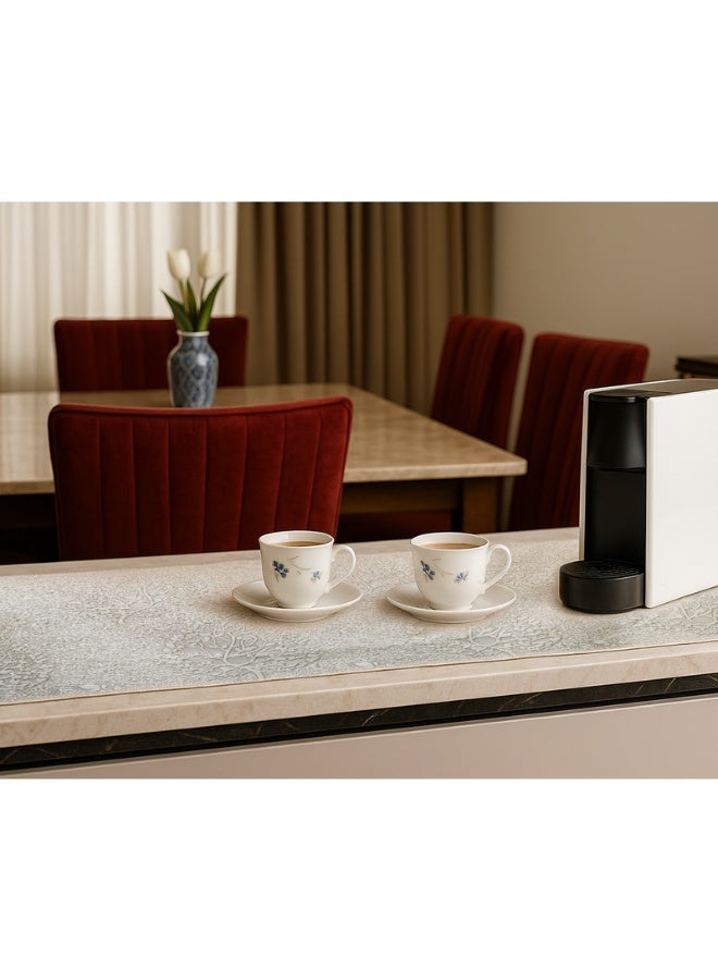 Intex Curtains House Intex Home  Das Design  Linen Rectangle Table Runner Suitable For Reciption , Living Rooms And Kitchen Tables - Elegant Design For Home Décor - Set Of One Piece  - Image 3
