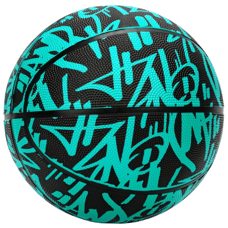 AND1 Fantom Graffiti 28.5 Rubber Basketball - Intermediate Streetball for Indoor/Outdoor Play, Size 6 Includes Pump - Image 2