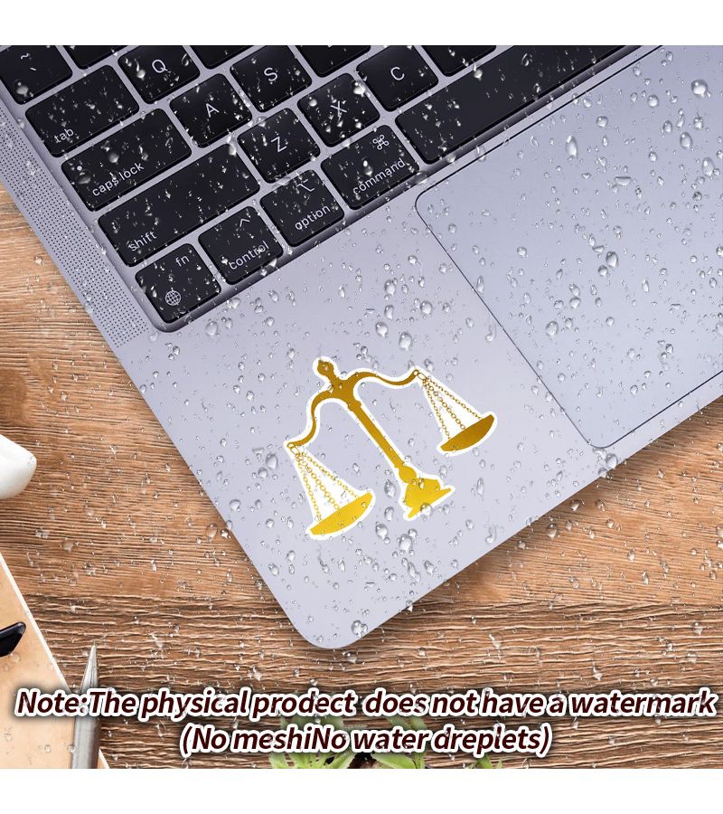 قطعة واحدة من ملصق فني لميزان العدالة للسيارات لتزيين أجهزة الكمبيوتر المحمولة وأكواب الترمس وحقائب السفر والخوذات والسيارات - Image 3
