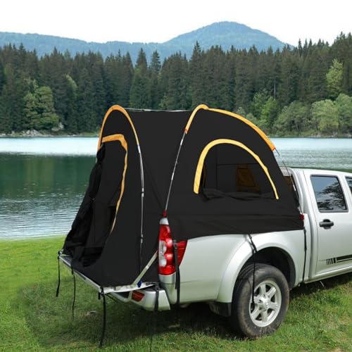 HREFEU Pickup Truck Blackout Tent for for 5.5 FT Bed, 2 Person, NO Rainfly, Waterproof PU2000mm, Camping, Hiking, Fishing, Foldable, Easy Setup, Black - Image 5