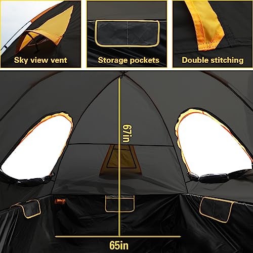 HREFEU Pickup Truck Blackout Tent for for 5.5 FT Bed, 2 Person, NO Rainfly, Waterproof PU2000mm, Camping, Hiking, Fishing, Foldable, Easy Setup, Black - Image 4