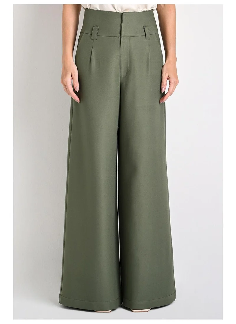 High-Waisted Moss Green Pants