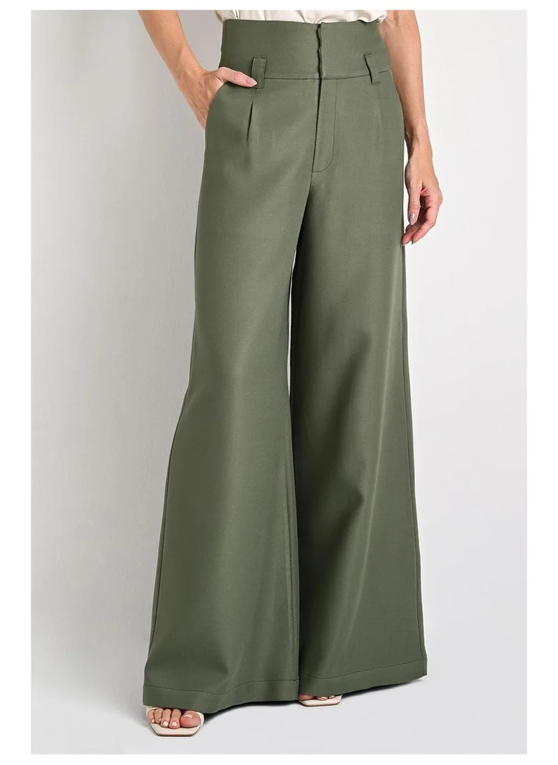 Carmen Steffens High-Waisted Moss Green Pants