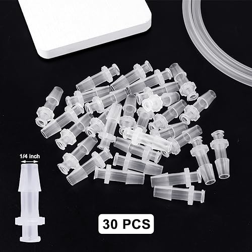 PEUTIER 30pcs Luer Lock Adapter, Clear Female Luer Lock 1/4 Luer Lock Connector Kit Luer Connector - Image 2