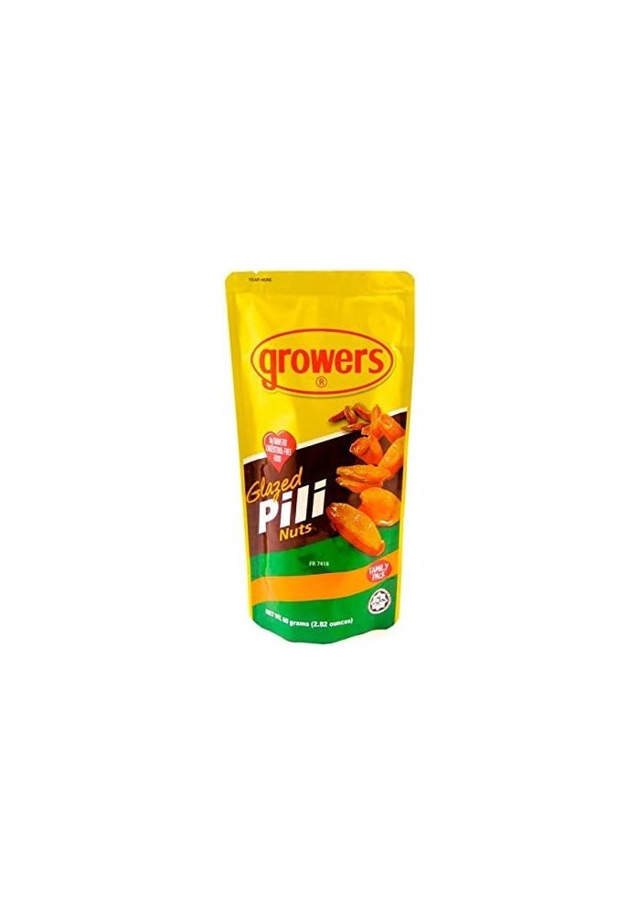Growers Glazed Pili Nuts - 80g (Pack of 3)