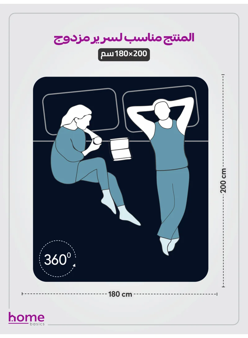 Donetella Bedding Fitted Sheet - Fits 180x200 Cm For King Bed - 3 Pcs (1 Fitted Sheet and 2 Pillowcases) - 35 Cm Deep Pocket - Solid Bed Sheet