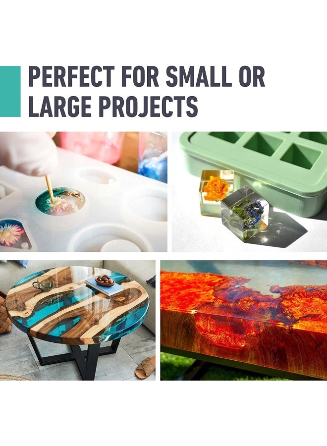 Premify راتنجات الإيبوكسي - 16 أونصة (450 جرامًا) عالي اللمعان (8 أونصة راتنج + 8 أونصة مقوي) مجموعة إيبوكسي الراتنج، خالية من الفقاعات وواضحة تمامًا، غراء إيبوكسي سريع المعالجة لسطح الطاولة، والكونترتوب، والخشب، والمجوهرات، والفنون، والحرف اليدوية - Image 5
