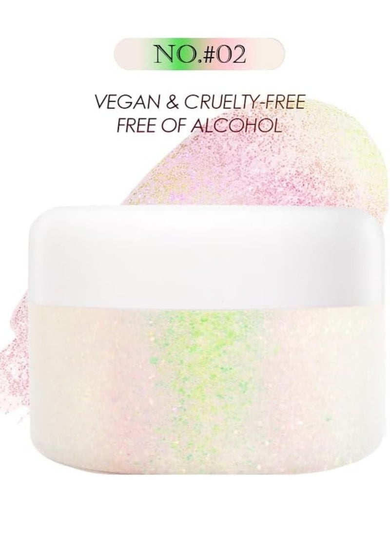 Fit Colors - 50ml Glitter Zone Holographic Body Glitter Gel for Face Body and Hair Nails Glitter Makeup Liquid Long Lasting Sparkling Chunky Glitter Gel Body Glitter Gel Face Glitter 02 - Image 1