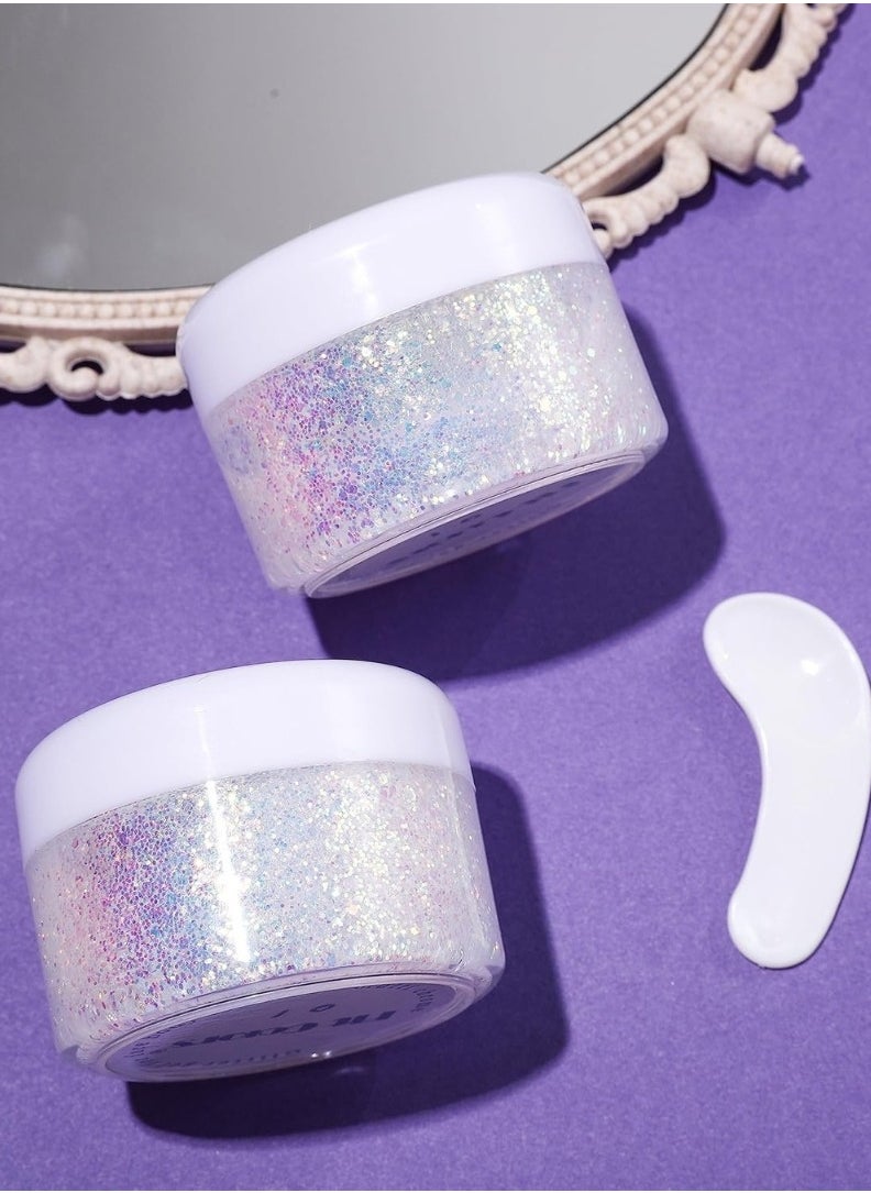 Fit Colors - 50ml Glitter Zone Holographic Body Glitter Gel for Face Body and Hair Nails Glitter Makeup Liquid Long Lasting Sparkling Chunky Glitter Gel Body Glitter Gel Face Glitter 02 - Image 1