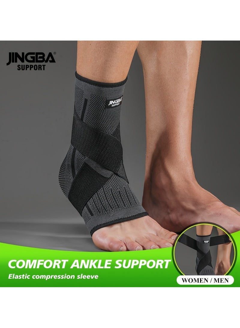 JINGBA SUPPORT Support Ankle Brace - Adjustable Compression Wrap for Running, Hiking & Basketball, Breathable Nylon with Secure Straps（XL） - Image 3