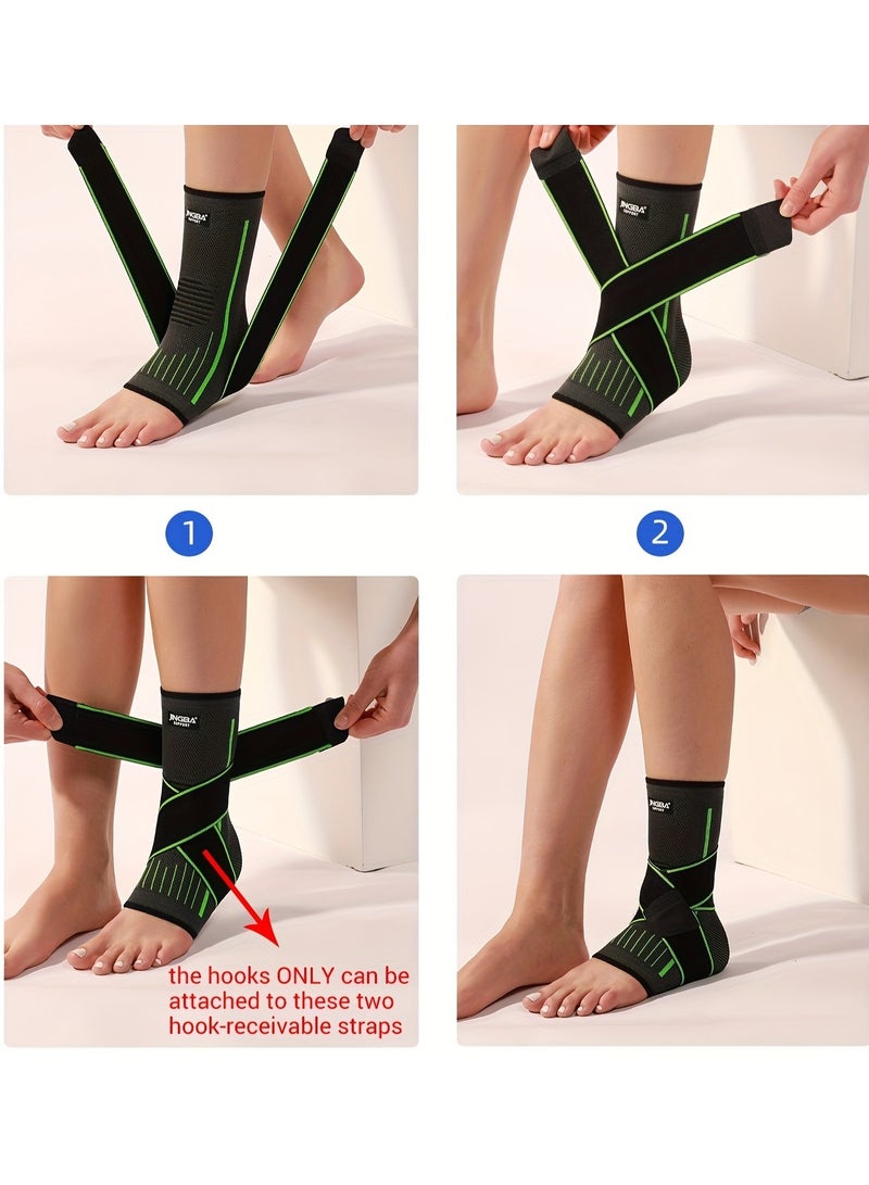 JINGBA SUPPORT Support Ankle Brace - Adjustable Compression Wrap for Running, Hiking & Basketball, Breathable Nylon with Secure Straps（XL） - Image 5