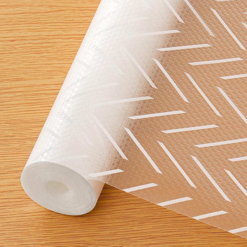 Porslin Kitchen Drawers Mat Liners, 45cm x 5m Roll, Non-Slip, Waterproof, Washable, BPA-Free, Durable EVA for Shelves, Cupboards, Drawers, Fridge Mats, Wardrobe, Food Safe (Alabaster White) - Image 1