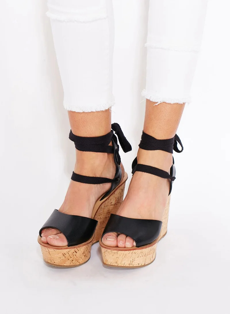 TOPSHOP Wise Cork Wedge Sandals