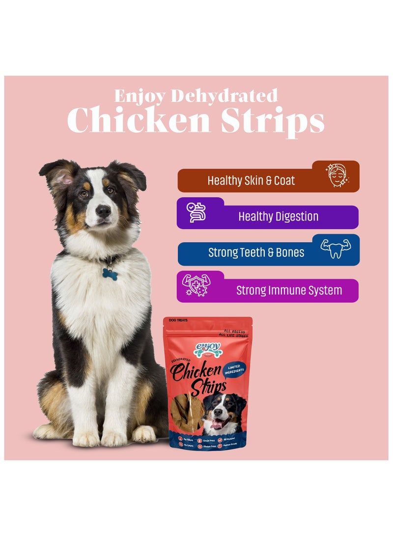 ENJOY Dog Treats -Enjoy Dehydrated Chicken Strips Premium | Human-Grade Chicken, Sweet Potato, Vegetable Glycerin & Rosemary Extract | Natural Flavors | Perfect for All Life Stages | 115g  - Image 5