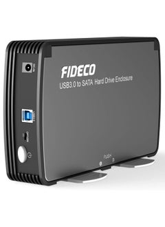 FIDECO FIDECO SATA Hard Drive Enclosure Case with Fan, USB 3.0 SATA HDD Enclosure for 2.5/3.5 inch SATA HDD/SSD, External Hard Drive Case,Support Up to 16TB  - Image 1